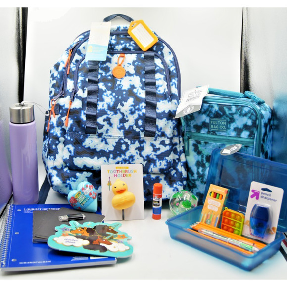 EcoTech Camo Backpack +‎ Fulton Teal Lunchbox Back-to-School Supply Bundle - Picture 1 of 14
